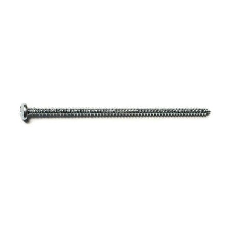 Midwest Fastener Sheet Metal Screw, #8 x 4 in, Zinc Plated Steel Pan Head Phillips Drive, 100 PK 50857